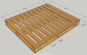 pallet gỗ 1500x1200x160 5 chân